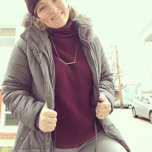 Burgundy Waffle Knit Turtleneck